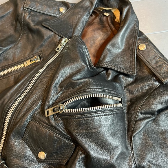 Vintage Crop Motorcycle Jacket sz S - Picture 7 of 15